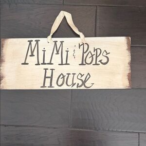 Rustic Cream Wall Sign - MiMi & Pops House